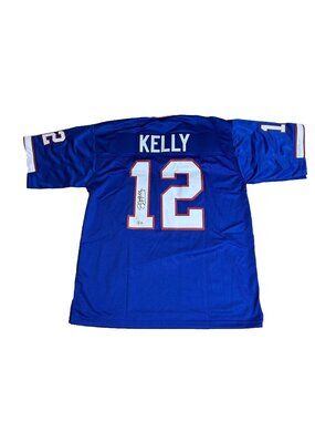 Jim Kelly Signed Buffalo Bills Custom Jersey - Beckett Witness Authenticated